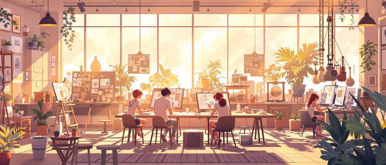 短剧无广告免费看品牌故事 - 创意工作室场景